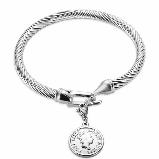 COIN BANGLE - SILVER